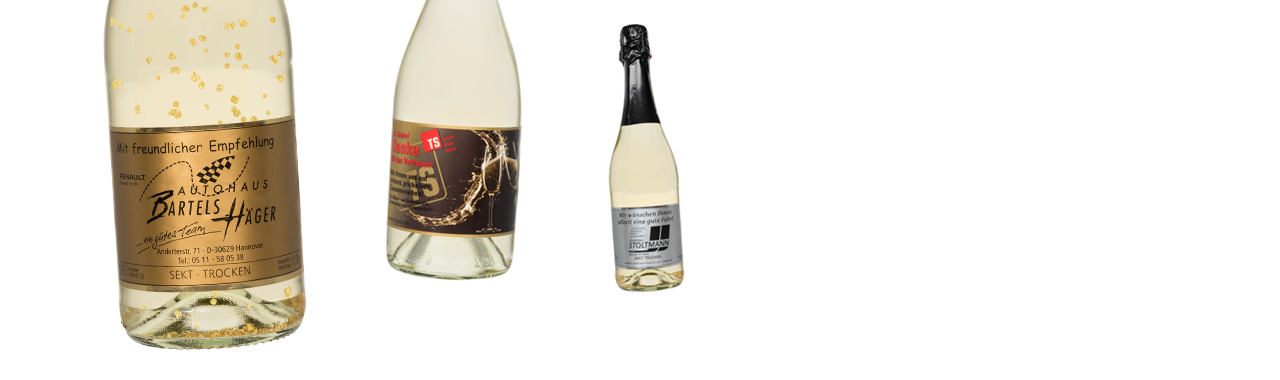 Secco Vino Frizzante mit eigenem Etikett und Logo 20 ml.