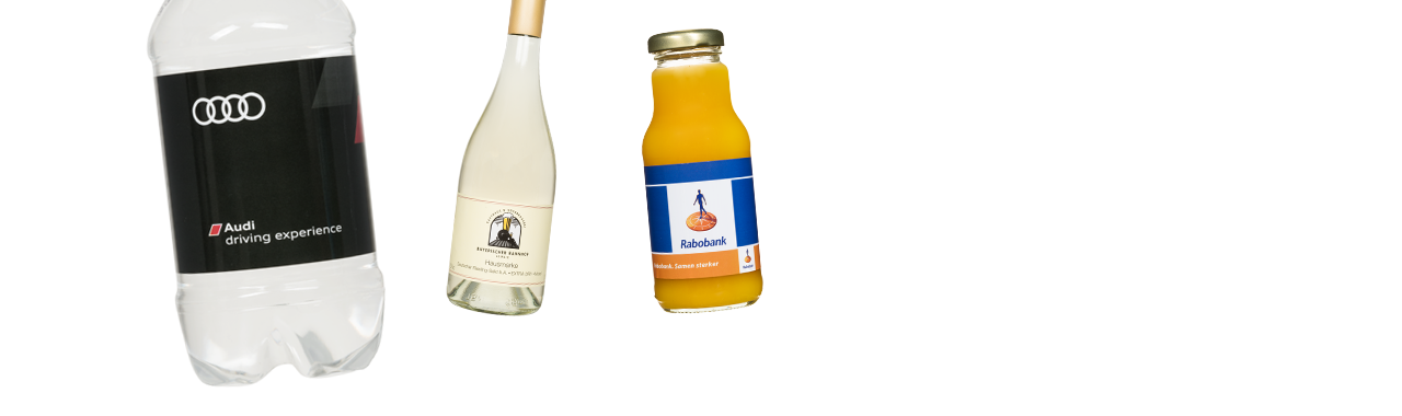 Flaschen Wasser und GetrÃ¤nken mit eigenem Etikett, Logo und Druck