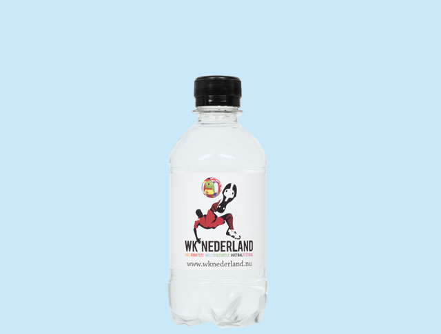 Wasserflasche mit Logo 33cl. Schraubverschluß